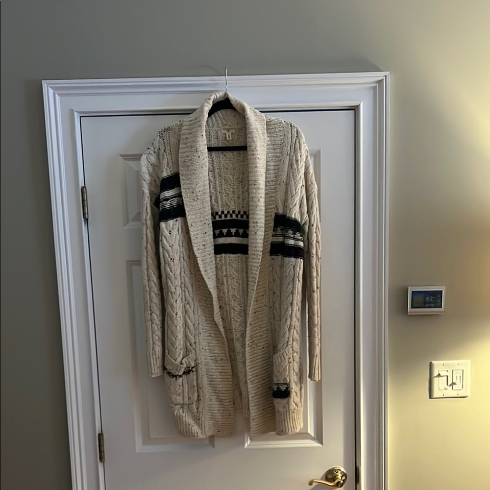 Free People Cream Knit Cardigan
